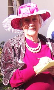 Sue Blue, portraying Rose Wilson, owner and editor of the early 20th-century Sarasota newspaper