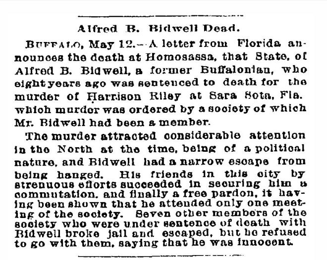 Alfred Bidwell's obituary
