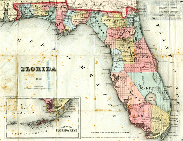 Florida map, 1853