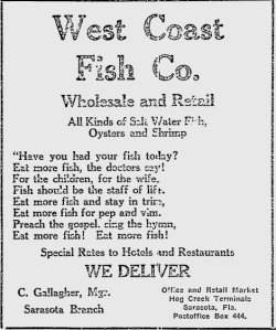 Sarasota ad from the Historical Society of Sarasota County